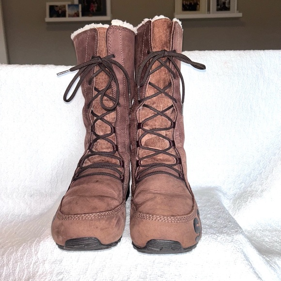 Sorel brown lace-up winter boots women's 8 - Picture 2 of 16